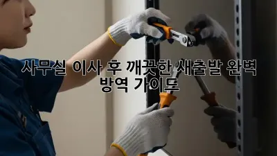 사무실 이사 후, 깨끗한 새출발! 완벽 방역 가이드