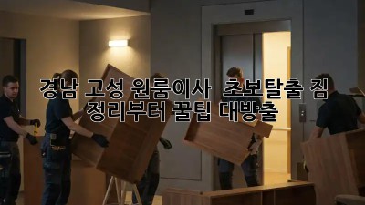 경남 고성 원룸이사 🏡 초보탈출! 짐 정리부터 꿀팁 대방출🍯